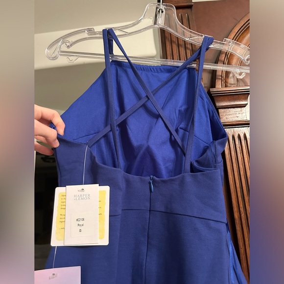 Royal Blue Halter Dress - Picture 3 of 3